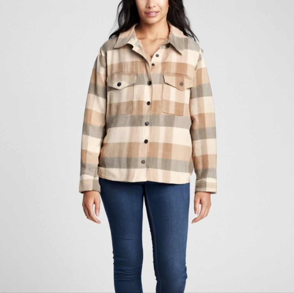 Lucky Brand Faux Sherpa Shacket Size Medium